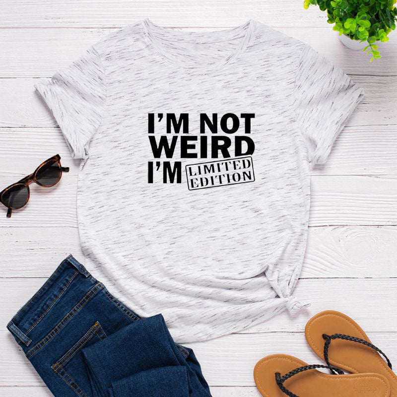 European And American Women's Letters Loose Round Neck Short-Sleeved T-Shirt Women