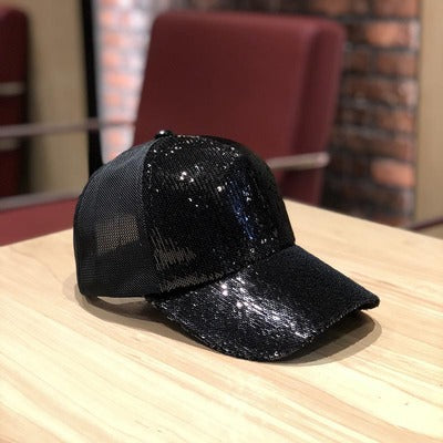 Korean Version Of The Hat Female Summer Personality Light Plate Sequined Cap Mesh Cap New Casual All-Match Tide Shade Baseball Cap