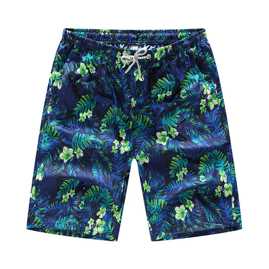 Men's Casual Loose Floral Beach Pants Shorts