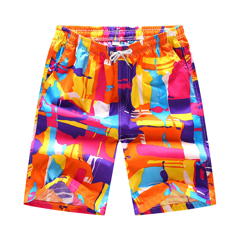 Men's Casual Loose Floral Beach Pants Shorts