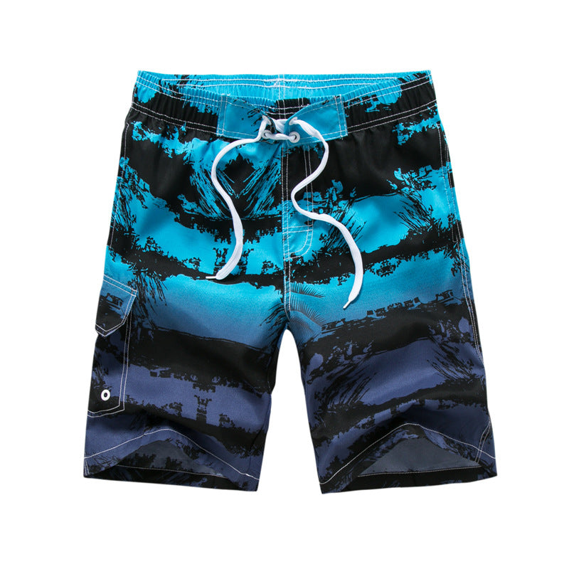 Striped Print Seaside Plus Size Beach Shorts Men