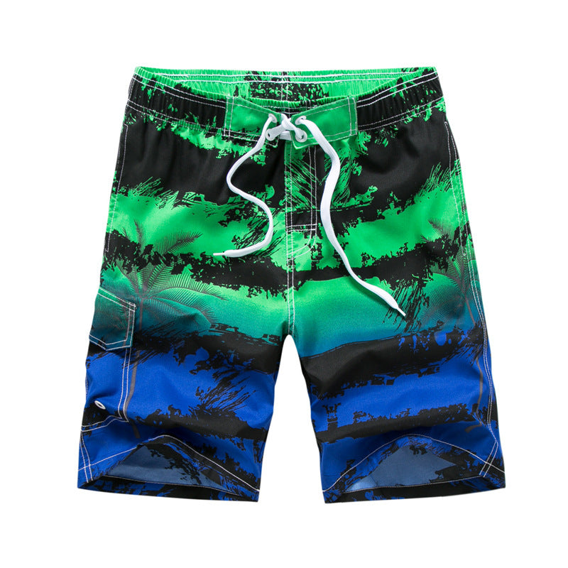 Striped Print Seaside Plus Size Beach Shorts Men