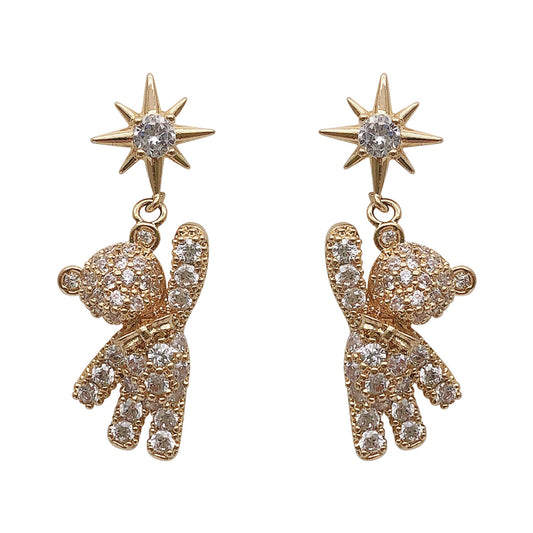 Five-pointed Star Cute Bear Earrings Earrings Women