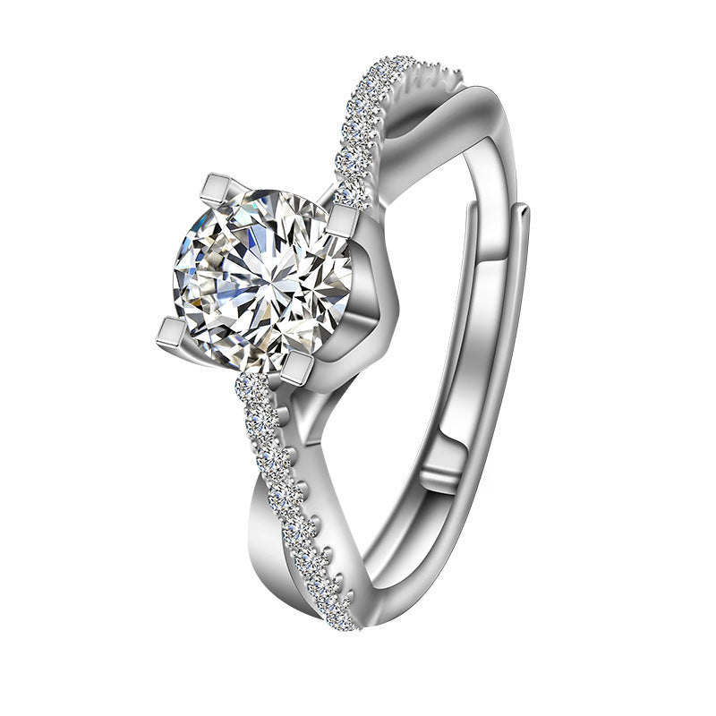 Plated Moissanite Diamond Ring for Women