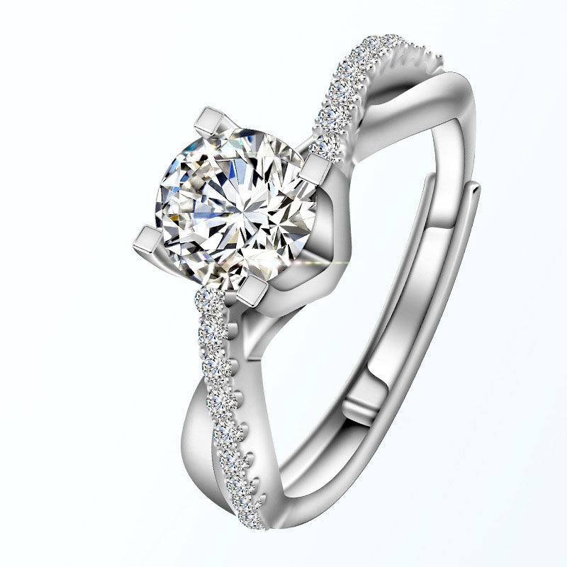 Plated Moissanite Diamond Ring for Women