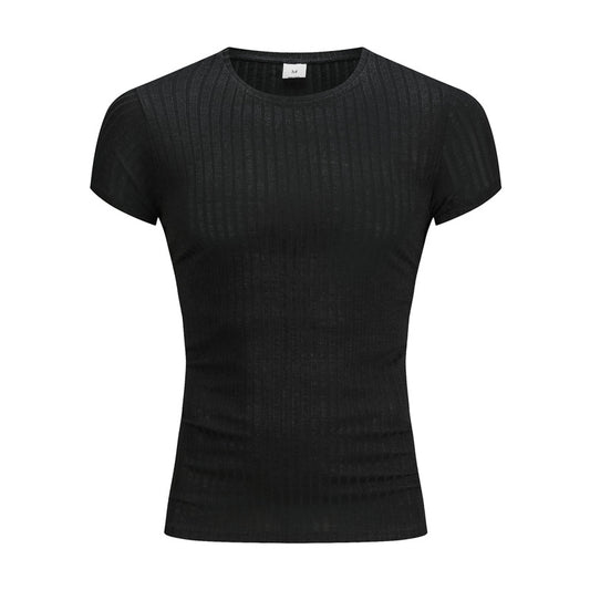 V-Neck Casual Sweater Tight-Fitting Super Stretch Breathable T-Shirt Men