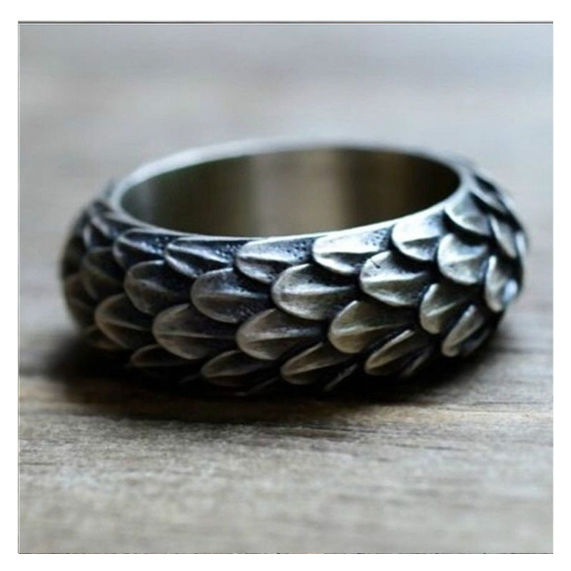 Retro Domineering Dragon Scale Ring Punk Tide Ring