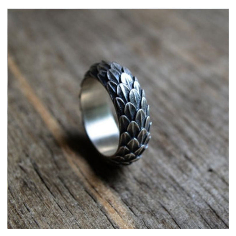 Retro Domineering Dragon Scale Ring Punk Tide Ring
