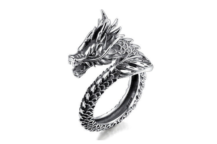 Personalized Retro Domineering Dragon Ring Ring