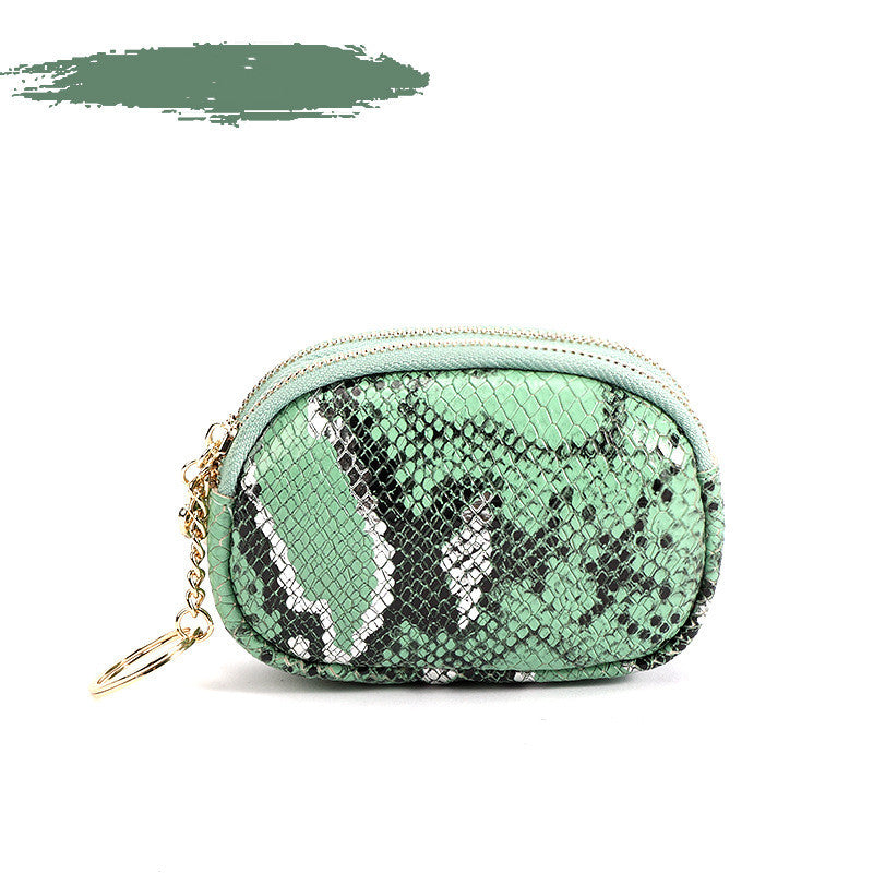 Snakeskin Top Layer Leather Small Wallet