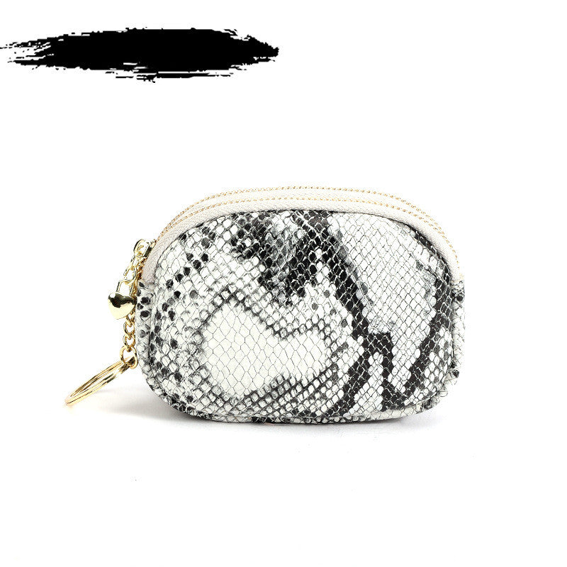 Snakeskin Top Layer Leather Small Wallet