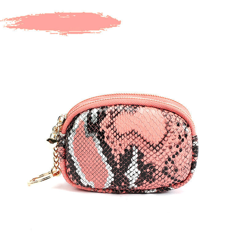 Snakeskin Top Layer Leather Small Wallet