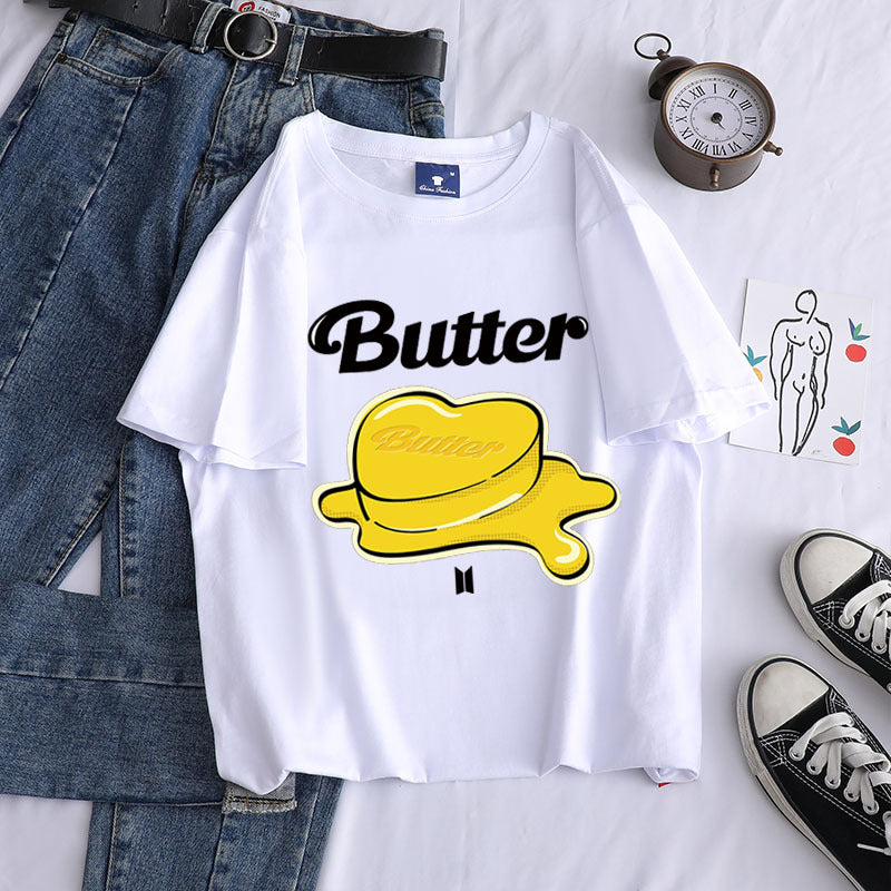 Bulletproof New Album Butter Butter Loose Short-sleeved Cotton T Women