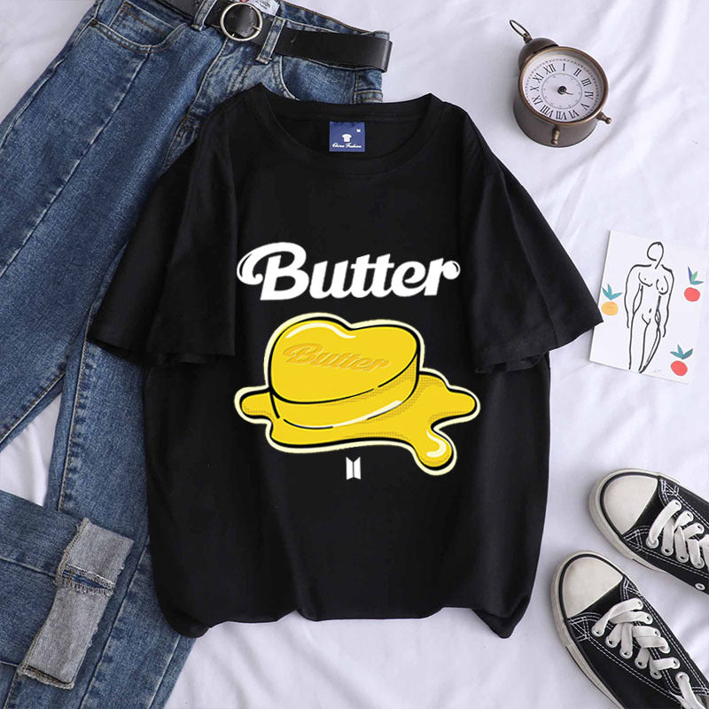 Bulletproof New Album Butter Butter Loose Short-sleeved Cotton T Women