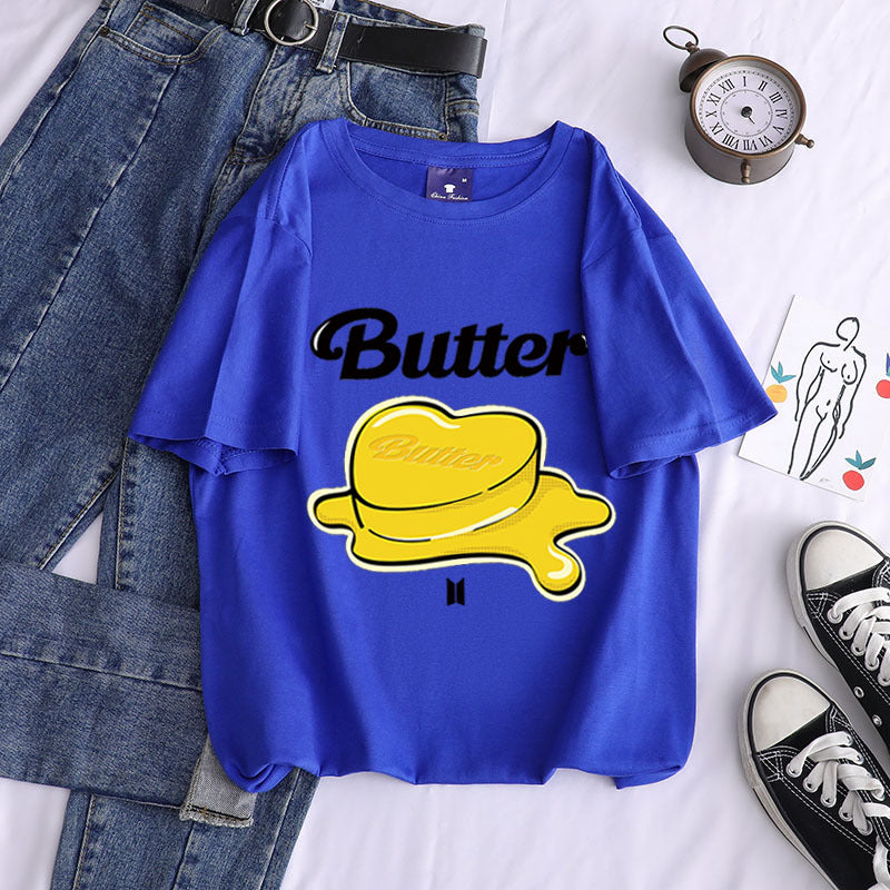 Bulletproof New Album Butter Butter Loose Short-sleeved Cotton T Women