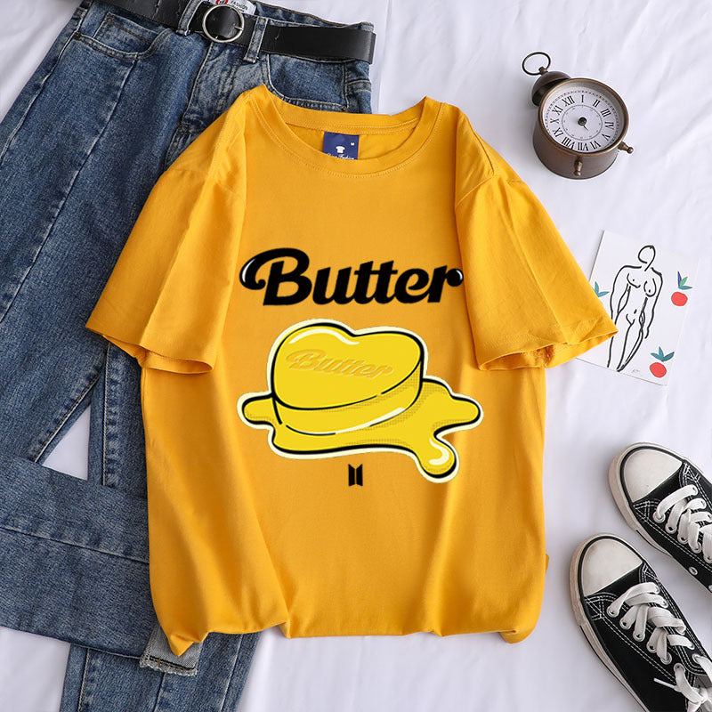 Bulletproof New Album Butter Butter Loose Short-sleeved Cotton T Women