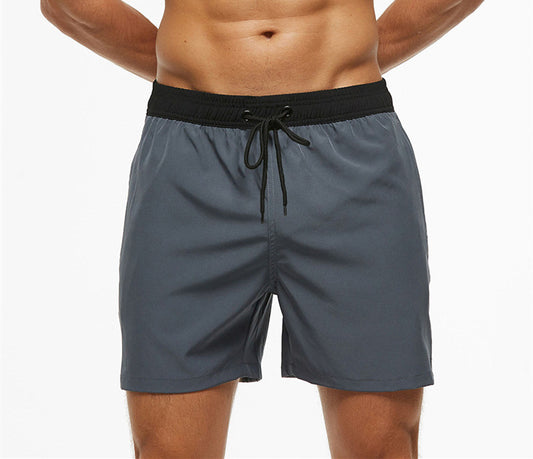 Beach Pants Solid Color Quartered Men's Casual Shorts