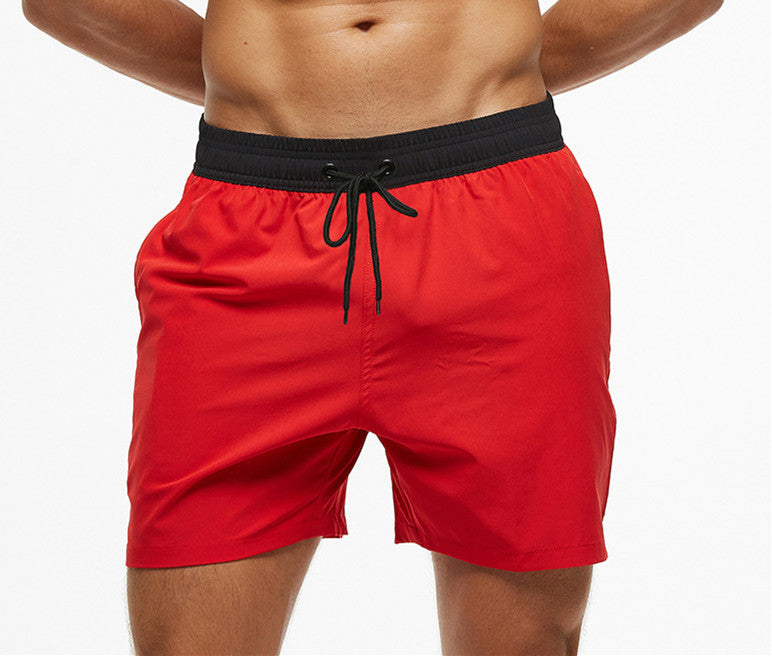 Beach Pants Solid Color Quartered Men's Casual Shorts