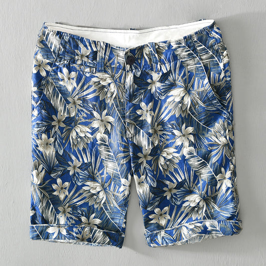 Casual Personality Coconut Tree Print Shorts Breathable Holiday Beach Pants