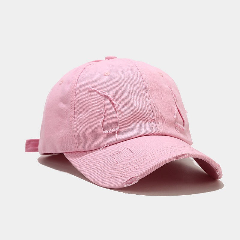 Frayed Washed Baseball Cap Casual Retro Sunshade Cap