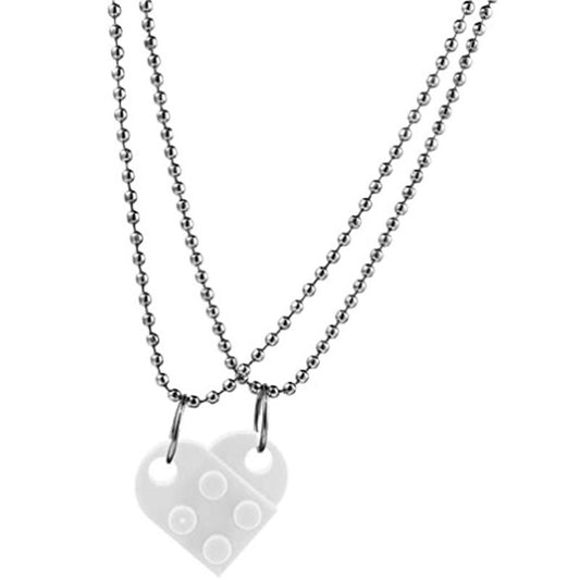 Men And Women Friendship Resin Heart Necklace
