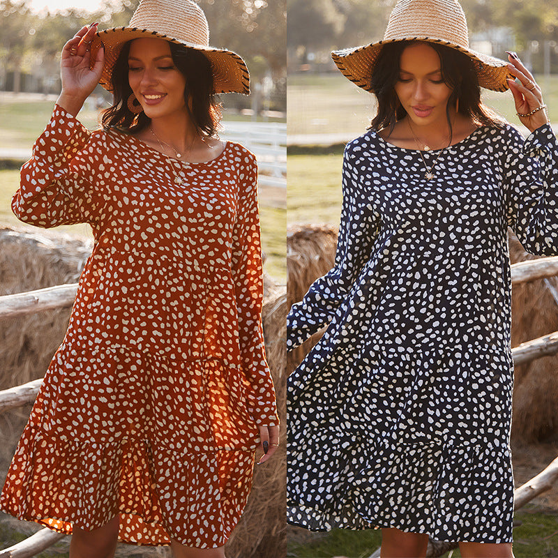 Autumn Classic Printed Dress Women