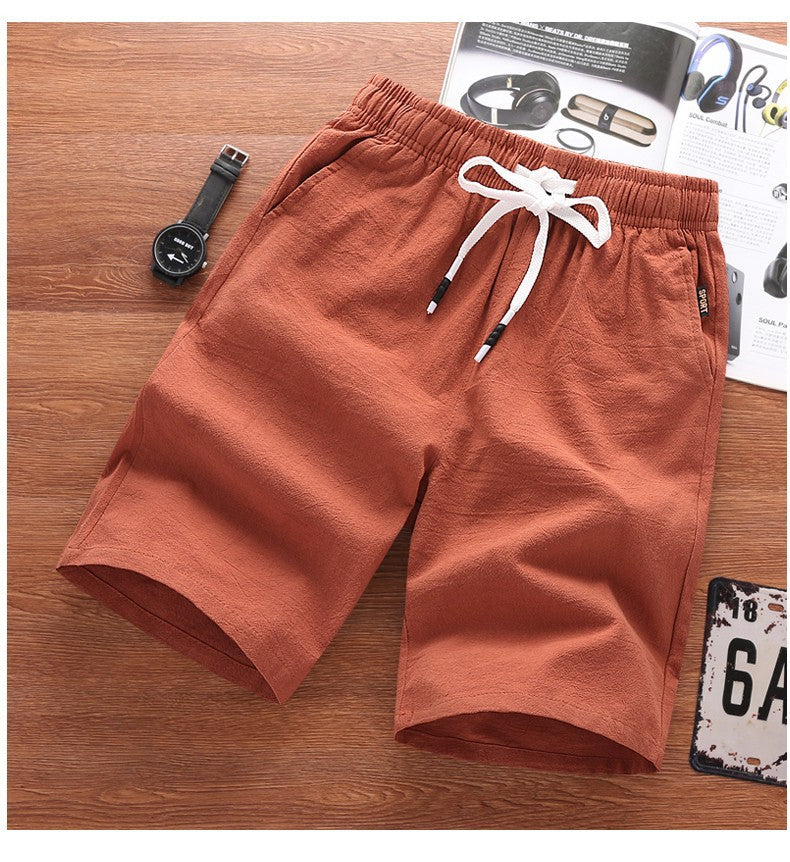 Men's Solid Color Shorts Loose Beach Hot Pants Casual Pants