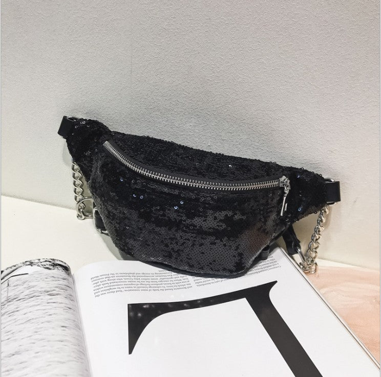 Sequin Belt Bag Colorful Women's Chest Bag Shoulder Bag