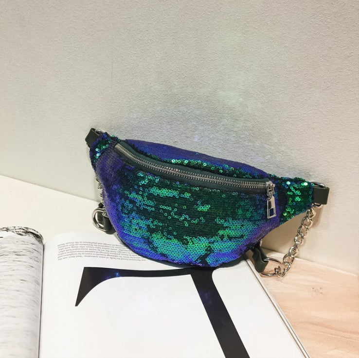 Sequin Belt Bag Colorful Women's Chest Bag Shoulder Bag