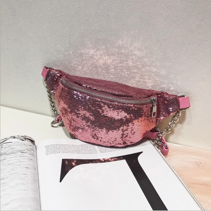 Sequin Belt Bag Colorful Women's Chest Bag Shoulder Bag