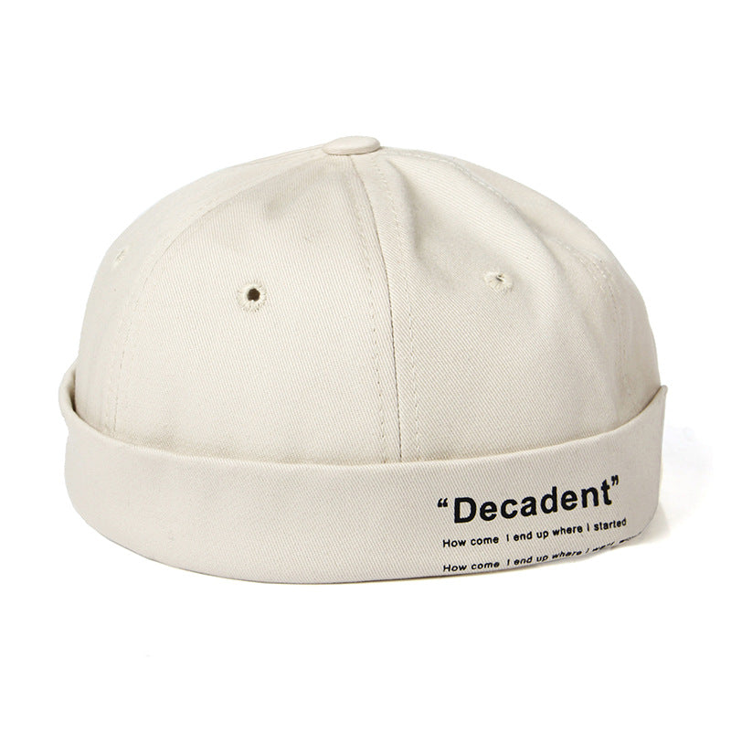 Dome rimless melon leather hat