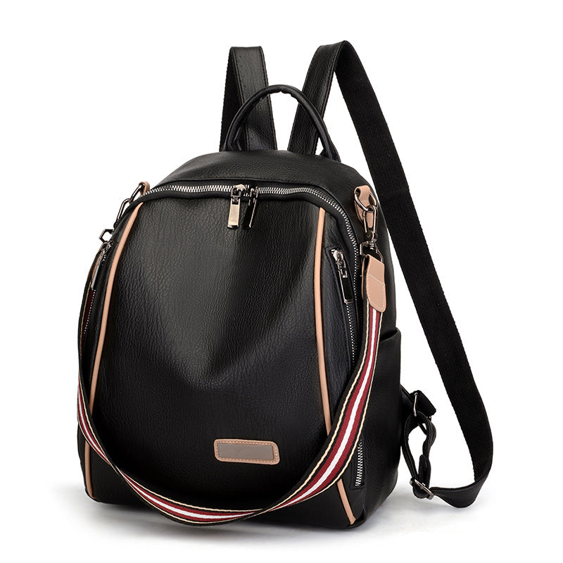 Large capacity pu ladies backpack