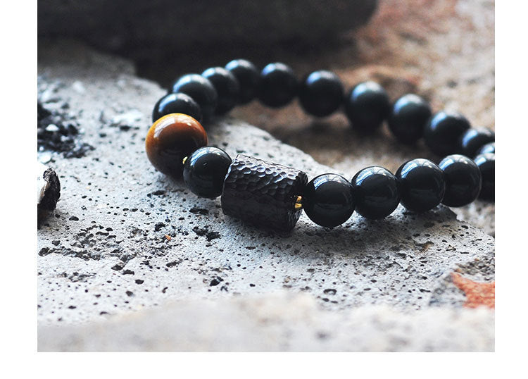 Obsidian bracelet for men