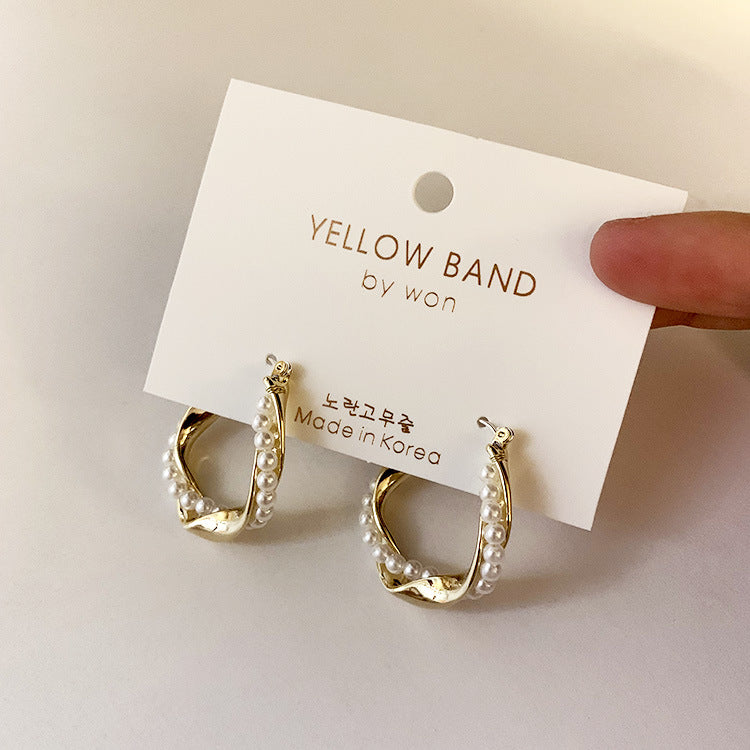 Bright gold earrings women fashion earrings