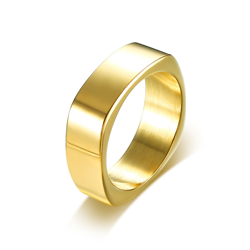 Square Stainless Steel Titanium Steel Ring For Men