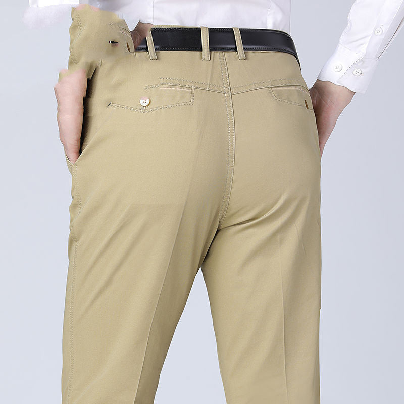 Casual Pants Straight Loose High Waist Deep Crotch Middle-aged Men's Pants