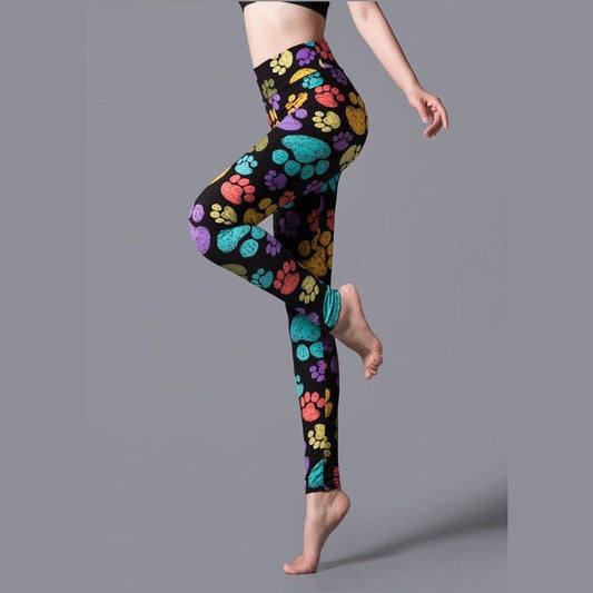 Brushed Printed High Waist Pants Yoga Leggings
