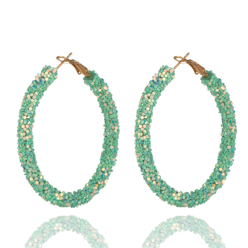 Large earrings sequin women earrings