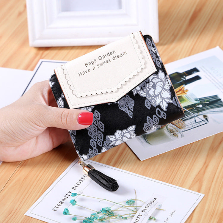 Ladies wallet women long tassel zipper bag