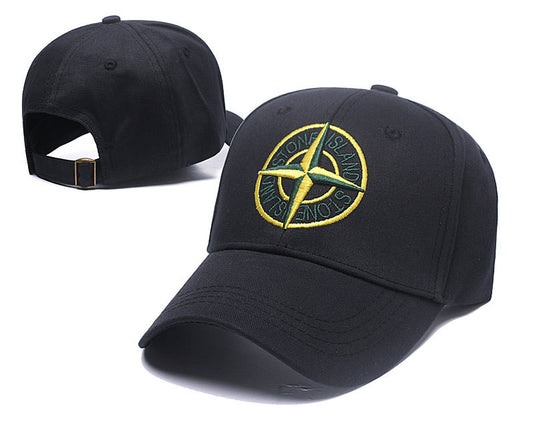 Casual cross-embroidered peaked cap