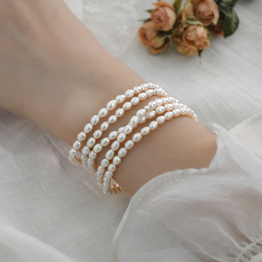 Millet bead elastic bracelet women