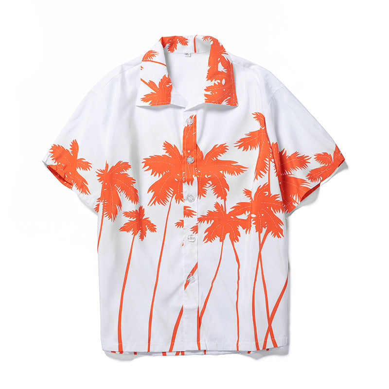 Floral Sleeve Shirt Trendy And Handsome Beach Lining