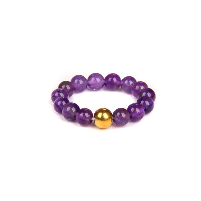 4mm Natural Stone Beads Elastic Ring Women