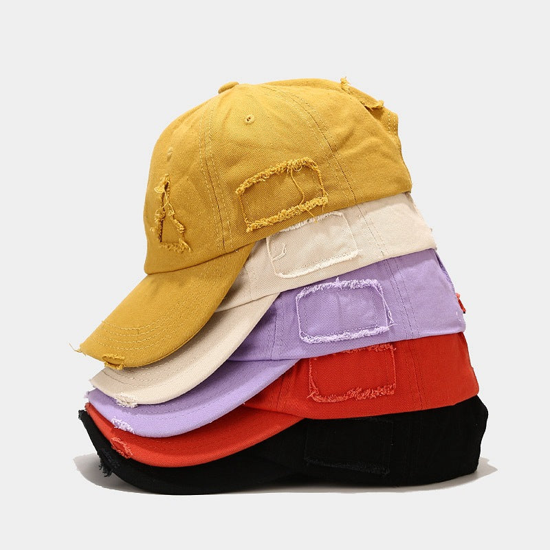 Frayed Washed Baseball Cap Casual Retro Sunshade Cap