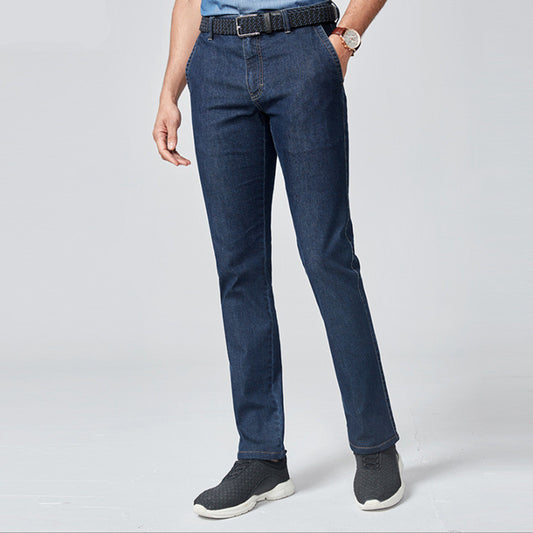 Men's Business Jeans Casual Men's Slim Slim Straight Leg Jeans