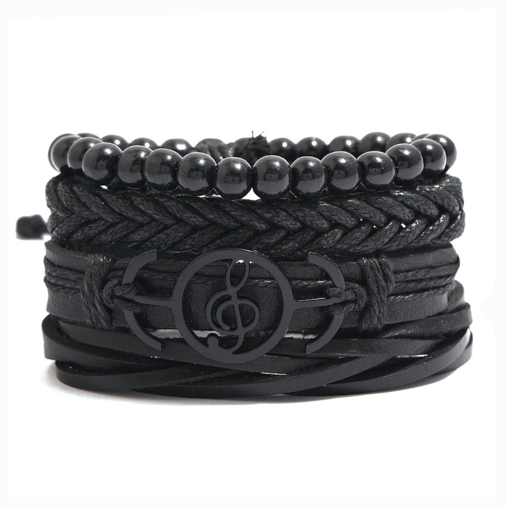 Hair Alloy Note Vintage Cowhide Bracelet Men