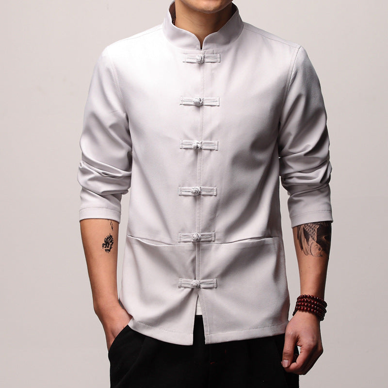 Chinese style solid color jacket men