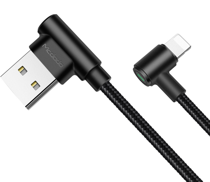 Compatible with Apple , Data cable nylon braided double elbow charging cable