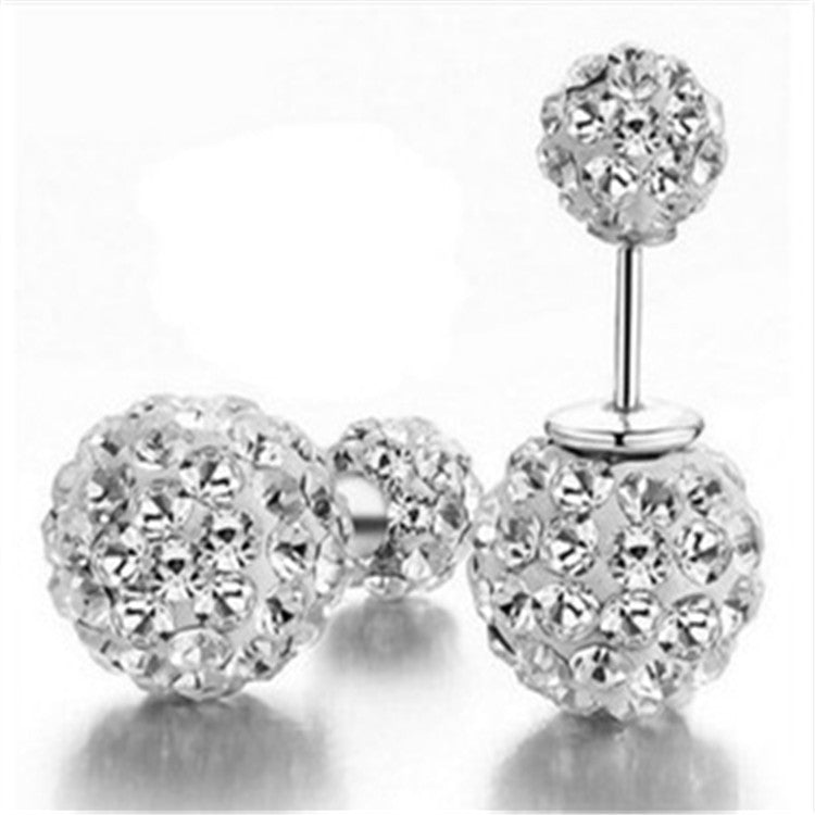 Zircon earring round diamond ball earrings women