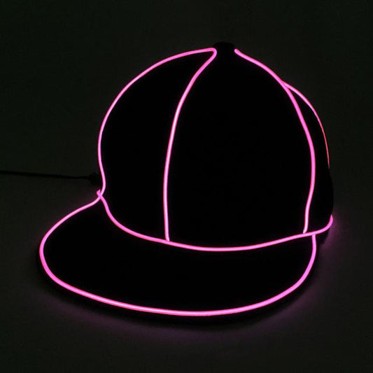 New flat edge EL light hat Men's light baseball cap hiphop street dance tide fluorescent hip hop hat